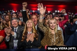 Pristalice DeSantisa slave pobedu na Floridi, Tampa 8. novembar 2022.