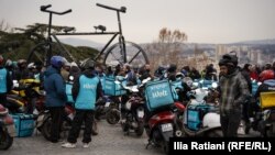 "ვოლტის" კურიერების 5 თებერვლის აქცია ველოსიპედის ძეგლთან