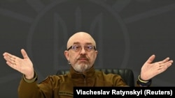 Oleksij Reznikovna tiskovnoj konferenciji, Kijev, 5. veljače 2023.