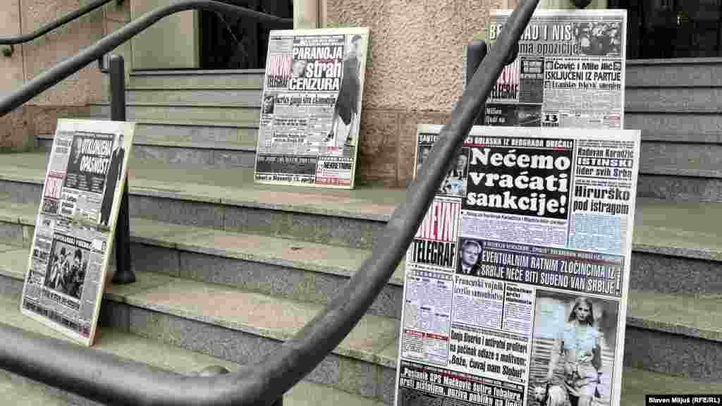 Naslovnice Dnevnog telegrafa čiji je Slavko Ćuruvija bio urednik, 5. februara 2024.