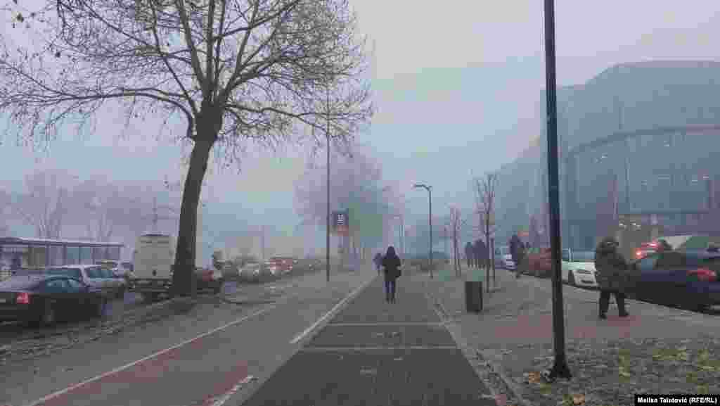 Na biciklističkoj stazi u gradu nije bilo biciklista.