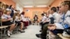 UKRAINE -- Children mark the start of the new school year, known as the 'Day of Knowledge,' at an underground school in Kharkiv, Ukraine, 02 September 2024