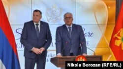 Milorad Dodik i Andrija Mandić u Podgorici 27. februara 2024.