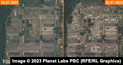 Poređenje snimaka od 19. jula i 25. jula 2023.