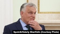 Mađarski premijer Viktor Orban na razgovoru sa ruskim predsednikom Vladimirom Putinom (nije na slici), Moskva, Rusija, 5. jula 2024.