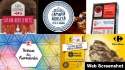 Reclame cu influențe românești în supermarketuri.