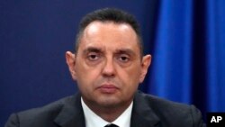 Ministar unutarnjih poslova Srbije Aleksandar Vulin na konferenciji za medije u Beogradu, Srbija, 8. septembra 2021. 
