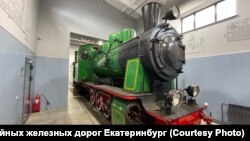 რესტავრირებული ორთქლმავალი ეკატერინბურგის მუზეუმში 