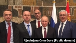 Vladimir Putin sa Andrijom Mandić, Milanom Kneževićem i Goranom Danilovićem, januar 2019.