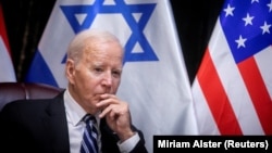 ამერიკის შეერთებული შტატების პრეზიდენტი ჯო ბაიდენი ისრაელში ვიზიტისას. 2023 წლის 18 ოქტომბერი