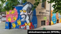 Мural maestra Aleksandra Džambazova, djelo dvojice umjetnika, maj 2024.