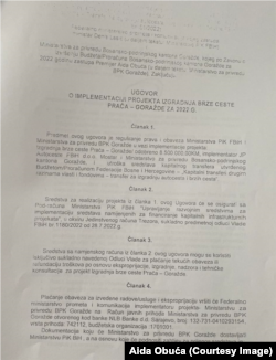Ugovor o projektu izgradnje brze ceste Prača - Goražde za 2022. godinu.