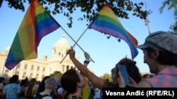 Prajd u Beogradu ispred Skupštine Srbije, 9. septembar 2023.