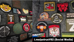 Коллаж патчей Валерии Петрусевич, подаренных российскими военными
