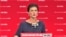 Сара Вагенкнехт выступает на партийной конференции Левой партии - незадолго до выхода из нее