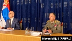 Ministar odbrane Srbije Miloš Vučević i načelnik Generalštaba Vojske Srbije Milan Mojsilović, 2.oktobar 2023.