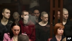 украинские граждане в суде в Ростове-на-Дону, большинство из них военнопленные, бойцы полка "Азов". Россия, Ростов-на-Дону, 14 июня 2023 года