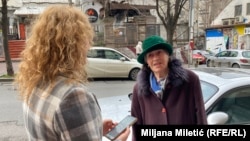 Beograđanka Darinka Cerović, u razgovoru sa reporterkom Radija Slobodna Evropa, smatra da je problem nasilja nad ženama u Srbiji alarmantan, 14. marta 2024.