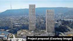 პროექტის კომპიუტერული რენდერი: მრავალსართულიანი კომპლექსი