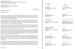 12 საგარეო საქმეთა მინისტრის ერთობლივი წერილი