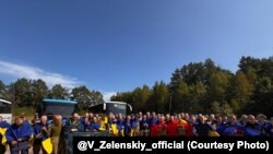 ტყვეობიდან გათავისუფლებული უკრაინელი სამხედროები, 2024 წლის 24 აგვისტო (ფოტო ვოლოდიმირ ზელენსკის ტელეგრამის არხიდან)