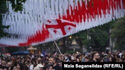 „აგენტების კანონის“ საწინააღმდეგო აქცია რუსთაველის გამზირზე 