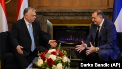 Viktor Orban (lijevo) i Milorad Dodik na sastanku u Banjaluci, BiH, 5. april 2024.