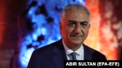 Reza Pahlavi, the eldest son of the last Shah of Iran, attends an event at the Yad Vashem Holocaust memorial museum in Jerusalem on April 17. 