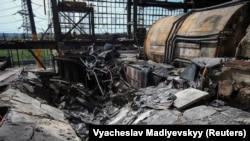 რუსეთის სარაკეტო იერიშის შედეგად განადგურებული ენერგოობიექტი ხარკოვში