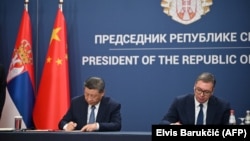 Potpisivanje Zajedničke izjave Sija i Vučića, 8. maj 2024.