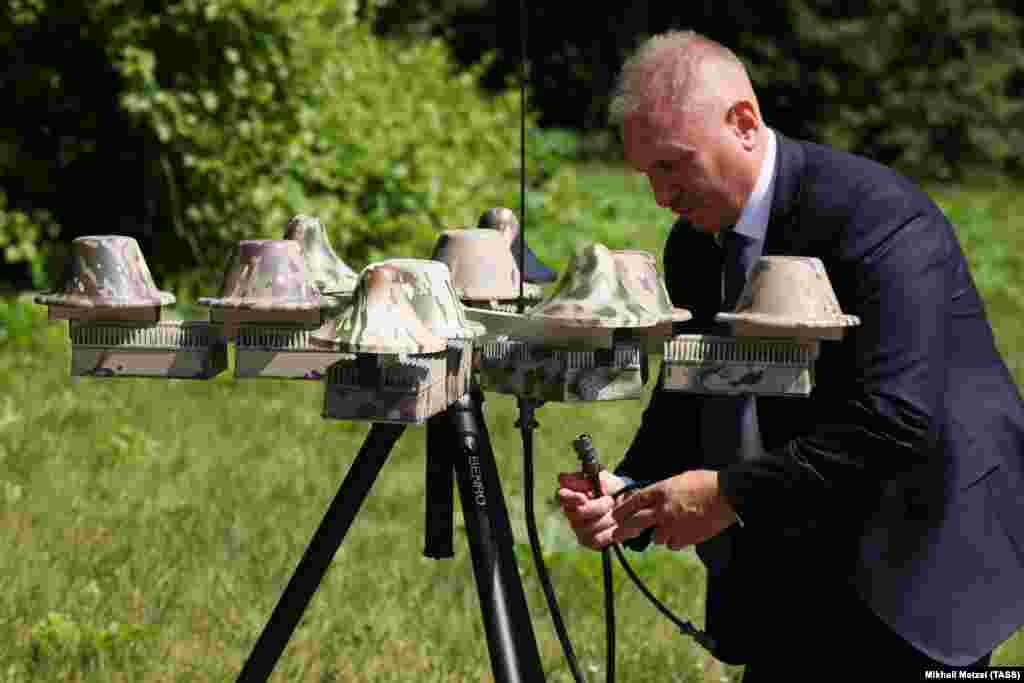 Sistem protiv dronova na tronošcu tokom predstavljanja u Moskvi u junu 2023.