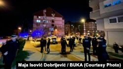 Policija na lokaciji gdje se dogodio napad na aktiviste, Banjaluka, BiH, 18. mart 2023.