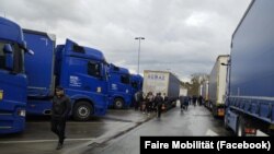 გერმანიაში, დარმშტადტთან გაფიცული მძღოლები. 13 აპრილი, 2023 წელი