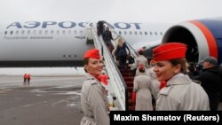 Airbus A350-900 ruskog Aeroflota na aerodromu Šeremetjevo u Moskvi, mart 2020.