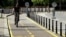 A new bike lane in Sofia, Bulgaria, part of a new traffic organization that sparked protests over the reduction of parking spaces. 