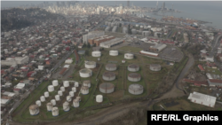 ბათუმის ნავთობტერმინალის ზედხედი