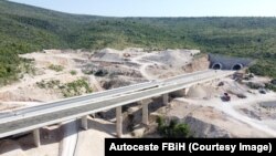 Poddionica na koridoru Vc na jugu Bosne i Hercegovine koju gradi kineska kompanija , juli, 2023. godine.