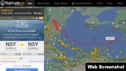 Американский беспилотник с позывным FORTE10 проводит разведку над Черным морем