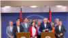 Opozicioni lidri nakon press konferencije u Banjaluci 1. septembra 2023.
