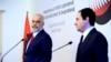 Premijer Albanije Edi Rama i premijer Kosova Albin Kurti tokom zajedničke konferencije za novinare. Fotografija iz arhive.