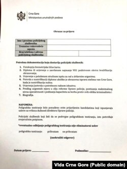 Kandidati za v.d. šefa crnogorske policije imali su u prijavi poseban segment koji se odnosi na poligrafsko ispitivanje
