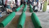 Potocari, Srebrenica, Bosnia-Herzegovina, The remains of the 14 victims of the genocide in Srebrenica who will be buried on July 11 in front of the Memorial Center in Potocari, July 9, 2024.