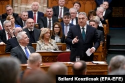 Mađarski premijer Viktor Orban govori tokom otvaranja proljetnog zasjedanja parlamenta u Budimpešti 27. februara.