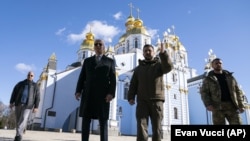 ჯო ბაიდენი და ვოლოდიმირ ზელენსკი კიევში.