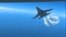 A Russian Su-27 aircraft dumps fuel while flying upon a U.S. Air Force intelligence, surveillance, and reconnaissance unmanned MQ-9 aircraft over the Black Sea, March 14, 2023 in this still image taken from a handout video
