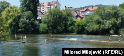 Kupači na sredini Vrbasa, Banjaluka, 16. jul 2024. godine