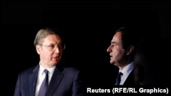 Predsjednik Srbije Aleksandar Vučić i premijer Kosova Aljbin Kurti