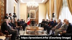 دیدار ابراهیم رئیسی با رهبران گروههای فلسطینی مخالف اسرائیل در کاخ ریاستجمهوری سوریه