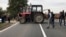 Farmers block the road near Pancevo in Serbia, 20 kilometers from Belgrade