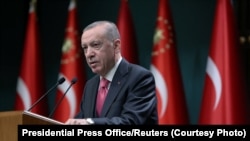 Turski predsednik Tajip Erdoan drži govor u Ankari, Turska, 10. marta 2023.